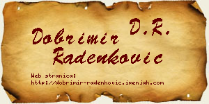 Dobrimir Radenković vizit kartica